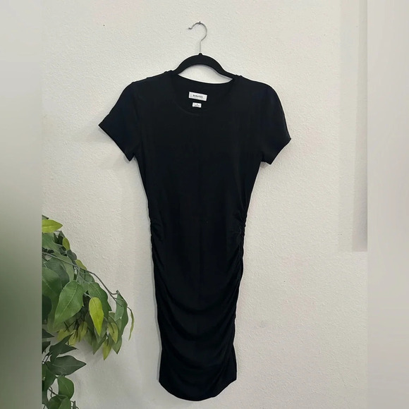 Aritzia Babaton Covet Ruched Mini Dress . second-skin stretch Sz M - Picture 2 of 5